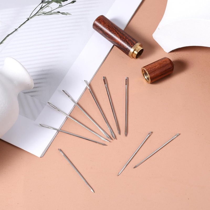 XIHIRCD 9pcs Large Eye Sewing Needles, Big Eye Embroidery Needles Steel Tapestry Needles Bent & Straight Leather Needle Hand Knitting Needle Darning Tools Quilting Crochet Project Accessories Supplies - Image 3